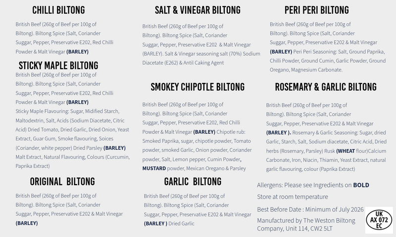 Christmas Beef Biltong Selection Box.
